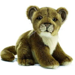 Félin Bébé lionne assis 18 cm peluche animalière -3422