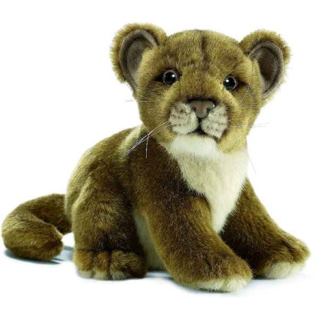 Félin Bébé lionne assis 18 cm peluche animalière -3422