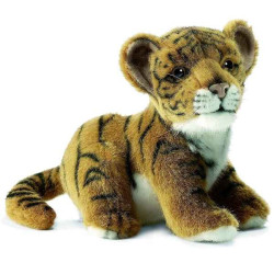 Félin Bébé tigre brun assis 18 cm peluche animalière -3421