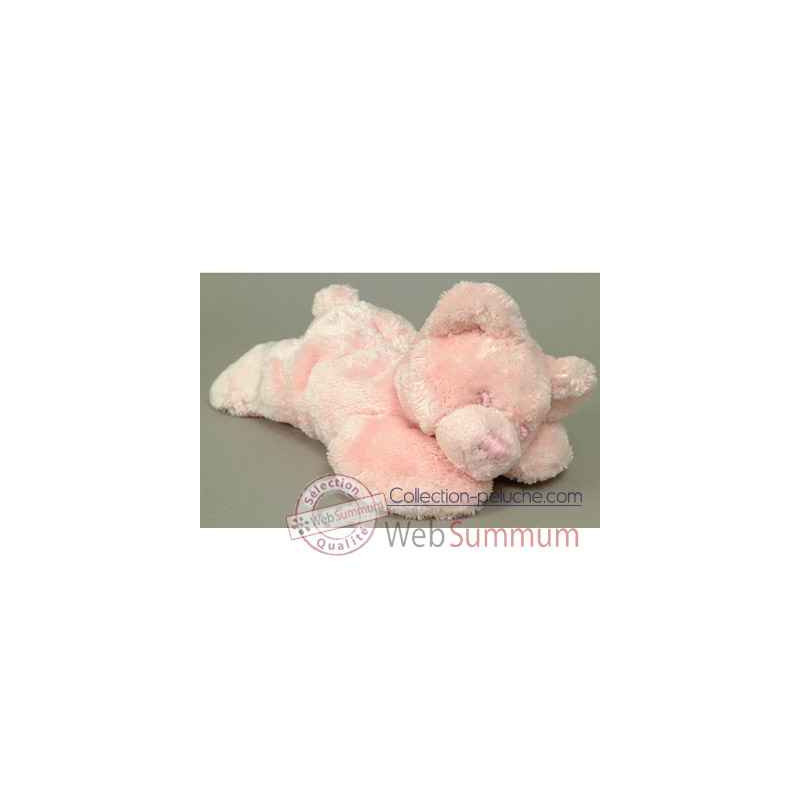 Les Petites Marie  Peluche rétro ours Louisette couleur rose