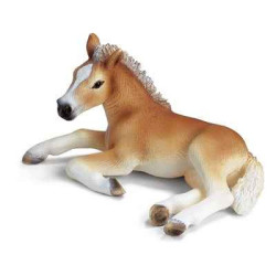 schleich-13292-Poulain Haflinger couché