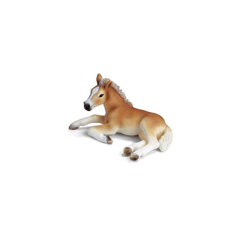 schleich-13292-Poulain Haflinger couché