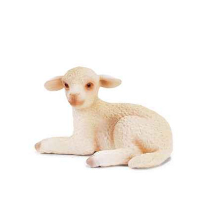 Animaux de la ferme schleich-13284-Agneau couché