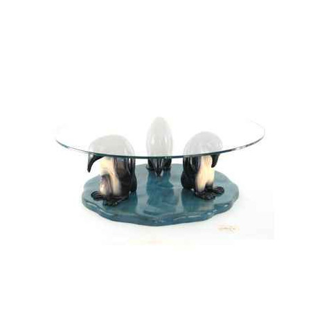 Décoration OiseauxLe trio de pingouins en Pin - 80 cm x 35 cm - LAST-MPI085-P Artisan Français - art animalier bois