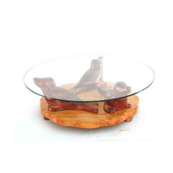 Animaux marins Le trio de phoques en Pin - 80 cm x 35 cm - LAST-MPHO80-P