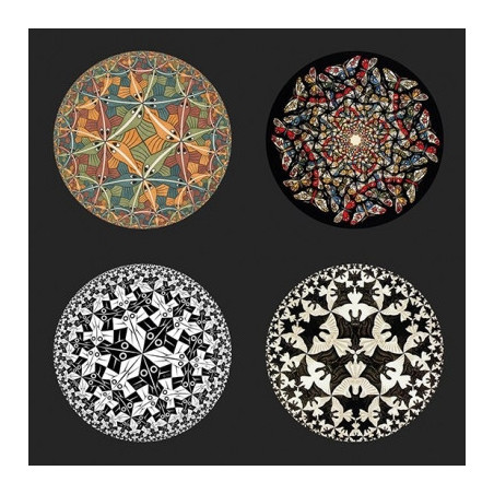 Set de 4 sous verre décors cercles par escher 3dMouseion -CS14ESC