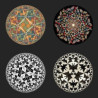 Set de 4 sous verre décors cercles par escher 3dMouseion -CS14ESC