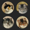 Animaux-Bois-Animaux-Bronzes.com propose Set de sous verre Chat Ronner-Knip 3dMouseion -CS10RK