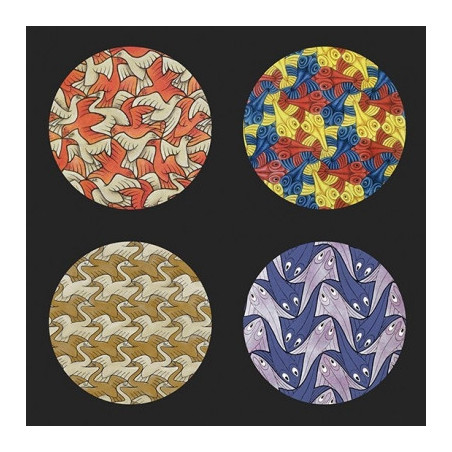Set de 4 sous verre décors symétrie par escher 3dMouseion -CS15ESC