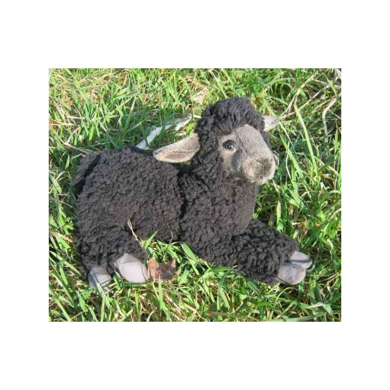 Animaux de la ferme Agneau noir couché 33cm (long.) peluche animalière 5973