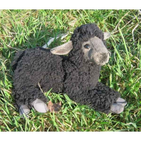 Animaux de la ferme Agneau noir couché 33cm (long.) peluche animalière 5973