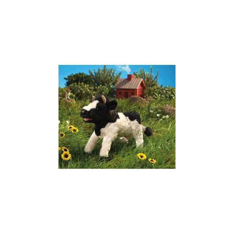 Animaux de la ferme Vache noir et blanche marionnette 