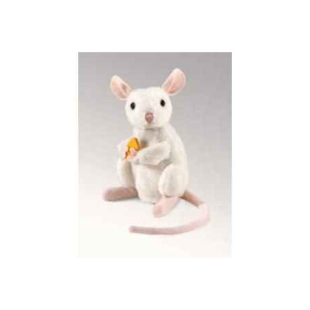 Animaux de la ferme Souris blanche assise marionnette 