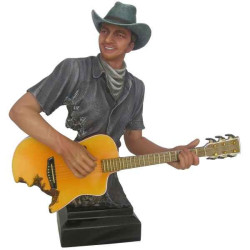 Décoration Statue résine Buste homme résine guitare Statue Musicien -Y30ZP-811