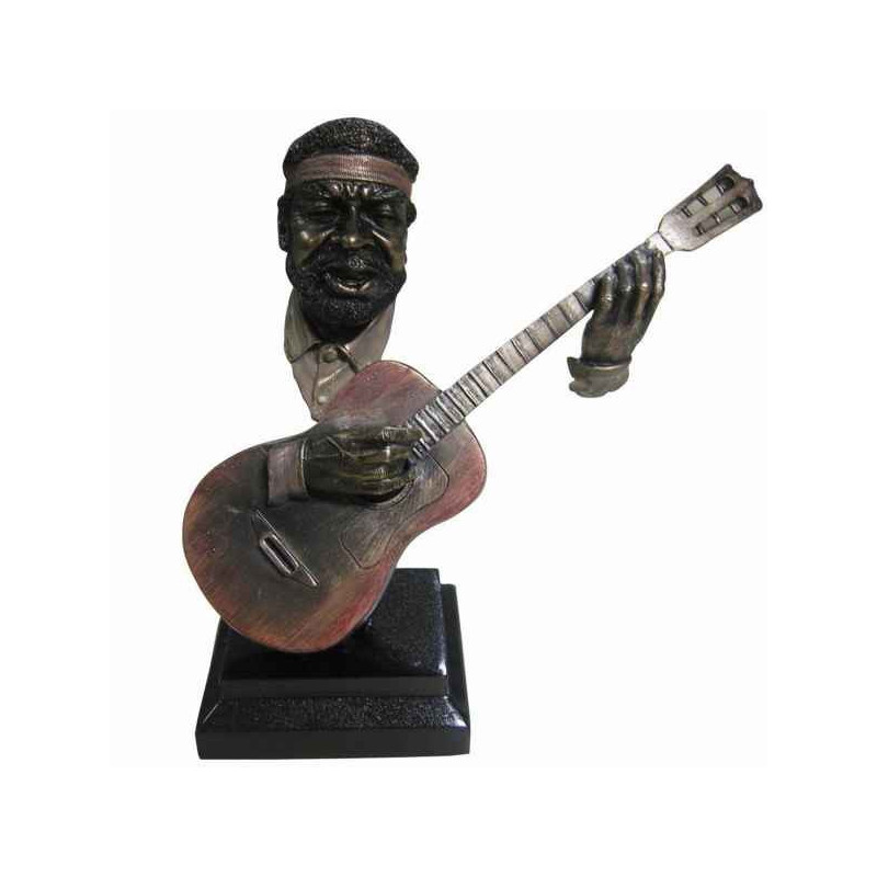 Décoration Statue résine Figurine résine façon métal guitare Statue Musicien -Y10ZP-719