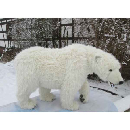 Décoration animaux Automate ours polaire à 4 pattes 92cmh/180cml (5309) peluche animalière -0101