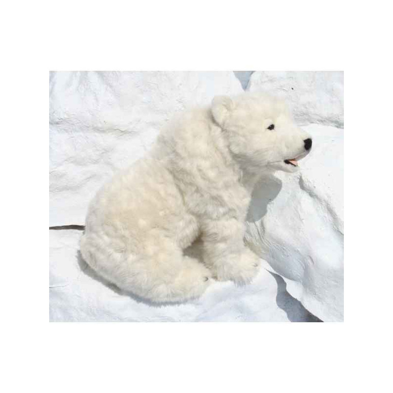 Décoration animaux Automate ours polaire assis 50cmh/88cml (3106) peluche animalière -0212