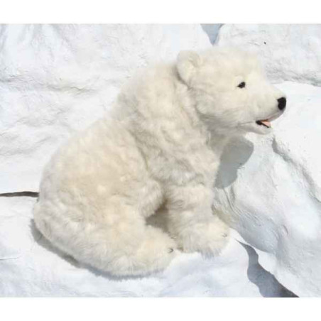 Décoration animaux Automate ours polaire assis 50cmh/88cml (3106) peluche animalière -0212
