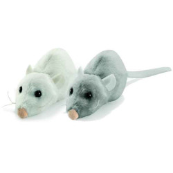 Animaux de la forêt Souris grise ou blanche assorties 8 cm peluche animalière -1740