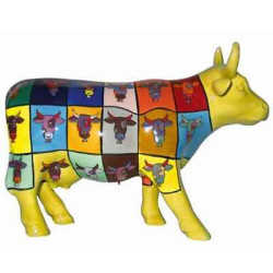 Animaux de la ferme Cow Parade -Boston 2006, Artiste Joe Fiorello -Pop Art Cow-41293