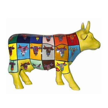 Animaux de la ferme Cow Parade -Boston 2006, Artiste Joe Fiorello -Pop Art Cow-41293