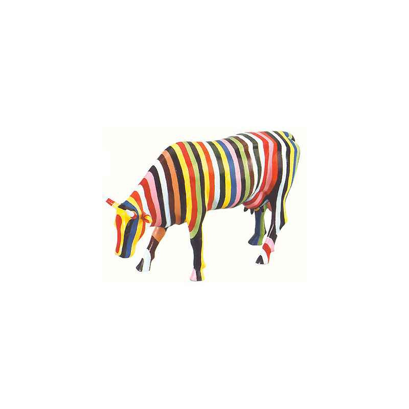 Animaux de la ferme Petite vache Striped CowParade résine taille S