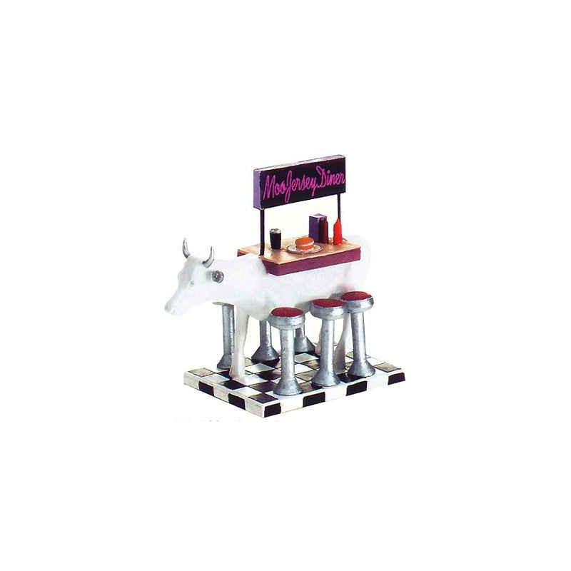 Animaux de la ferme Petite vache Moo Jersey Diner CowParade résine taille S