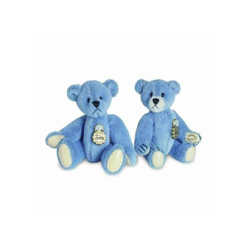 Animaux-Bois-Animaux-Bronzes propose Peluche Ours Teddy bleu Hermann Teddy original miniature 5cm 15395 5