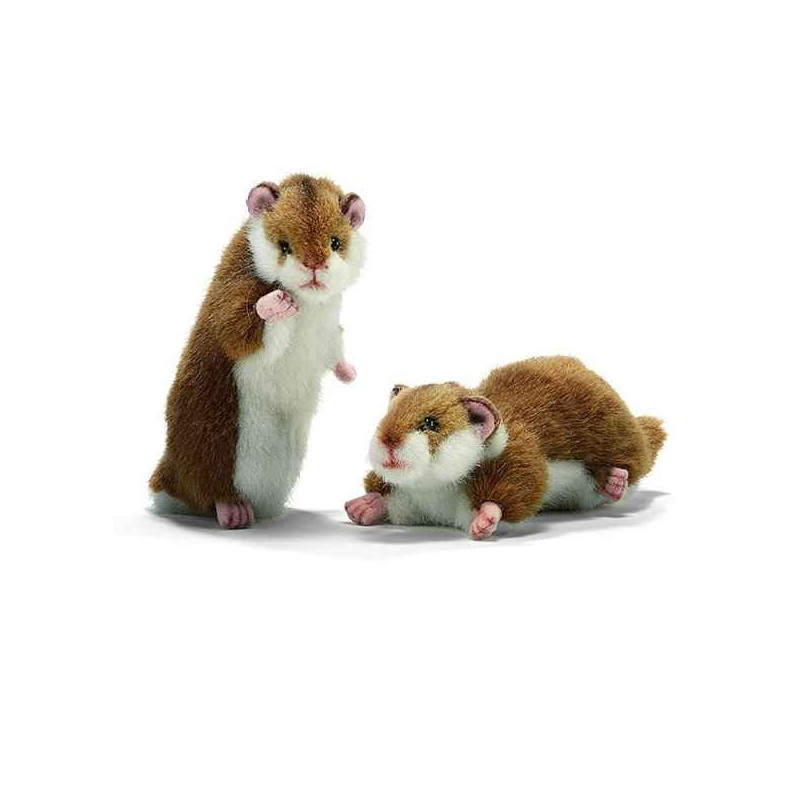 Animaux de la forêt Hamsters dressé et couché 16 cm peluche animalière -3738