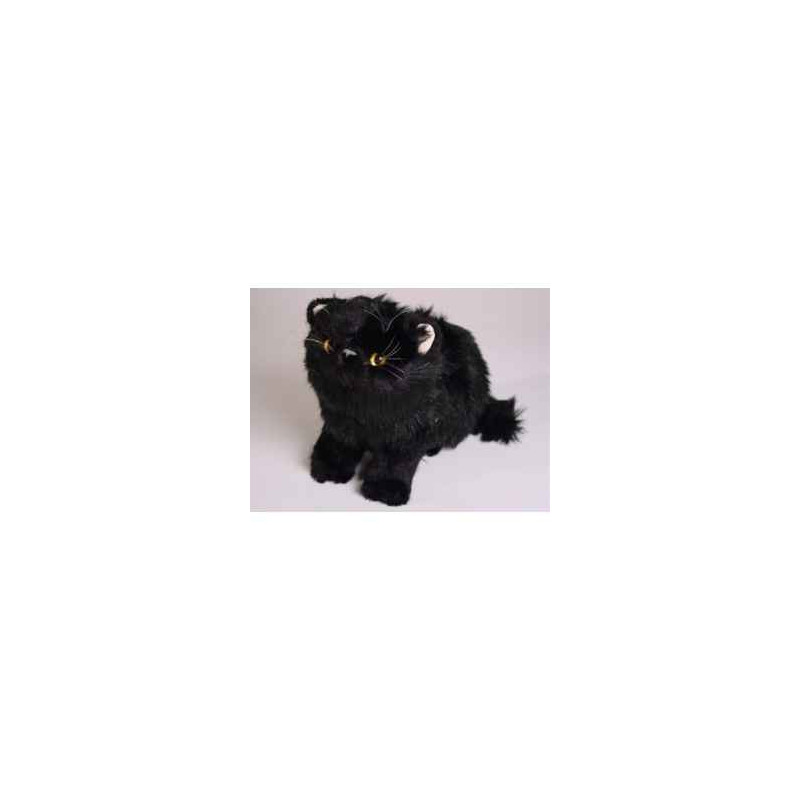 Peluche assise chat persan noir 25 cm Piutre   2399