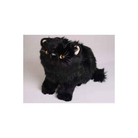 Peluche assise chat persan noir 25 cm Piutre   2399