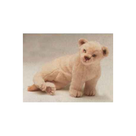 Peluche assise lion blanc 55 cm Piutre   2540