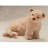 Peluche assise lion blanc 55 cm Piutre   2540