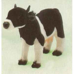  Animaux de la ferme Vache noire et blanche 60 cm peluche animaux debout réaliste Piutre 2688