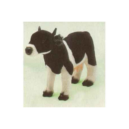 Animaux de la ferme Vache noire et blanche 60 cm peluche animaux debout réaliste Piutre 2688