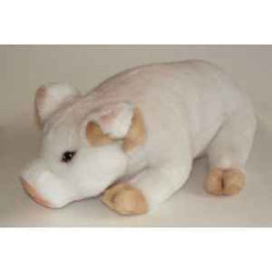  Animaux de la ferme Porcelet blanc 45 cm peluche animaux allongés réaliste Piutre 2420