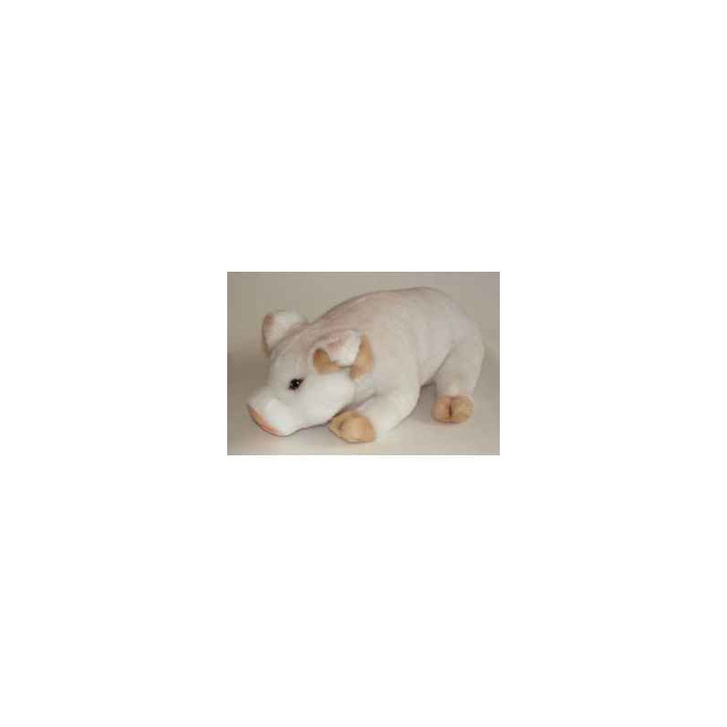  Animaux de la ferme Porcelet blanc 45 cm peluche animaux allongés réaliste Piutre 2420
