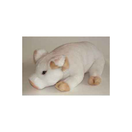  Animaux de la ferme Porcelet blanc 45 cm peluche animaux allongés réaliste Piutre 2420