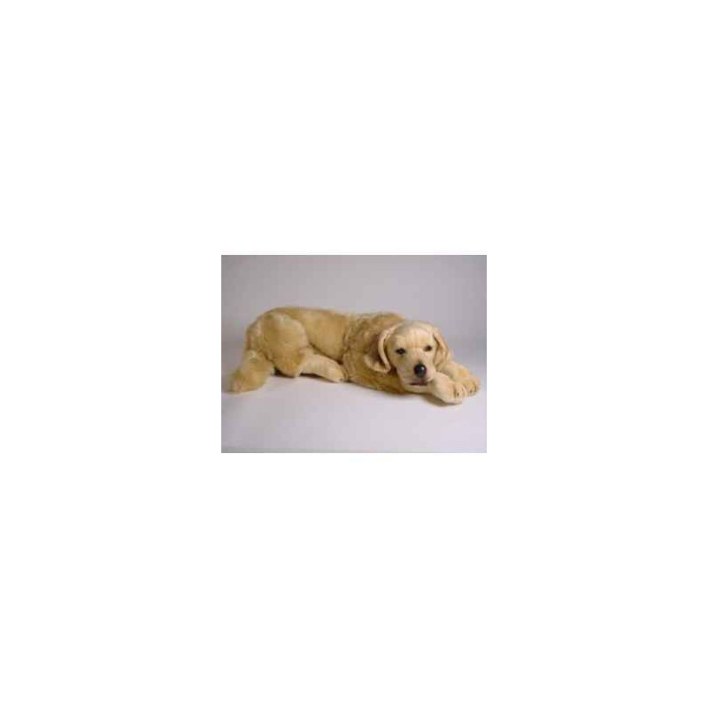 Animaux-Bois-Animaux-Bronzes propose Chien Golden retrievier 60 cm peluche animaux allongés réaliste Piutre 2205