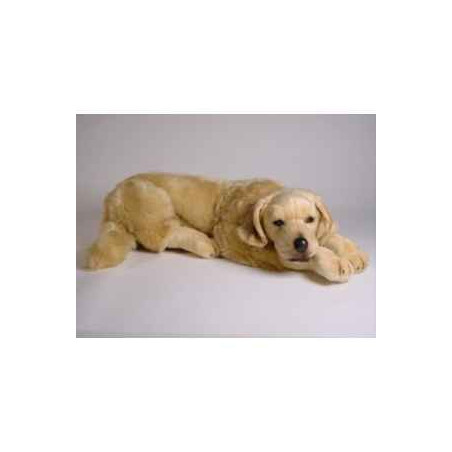 Animaux-Bois-Animaux-Bronzes propose Chien Golden retrievier 60 cm peluche animaux allongés réaliste Piutre 2205