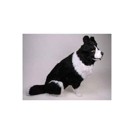 Animaux-Bois-Animaux-Bronzes propose Chien Border collie 85 cm assis peluche réaliste Piutre 1215