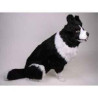 Animaux-Bois-Animaux-Bronzes propose Chien Border collie 85 cm assis peluche réaliste Piutre 1215