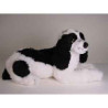 Animaux-Bois-Animaux-Bronzes propose Chien Cocker noir et blanc 55 cm peluche animaux allongés réaliste Piutre 3205