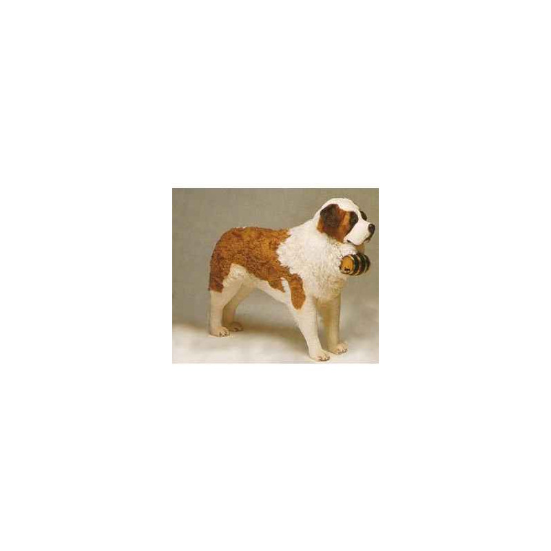 Animaux-Bois-Animaux-Bronzes propose Chien Saint bernard 140 cm peluche animaux debout réaliste Piutre 2291