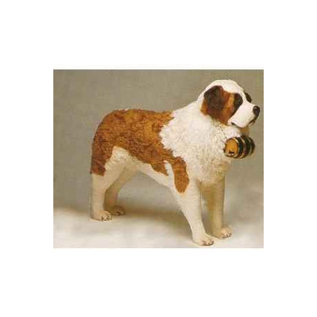 Animaux-Bois-Animaux-Bronzes propose Chien Saint bernard 140 cm peluche animaux debout réaliste Piutre 2291