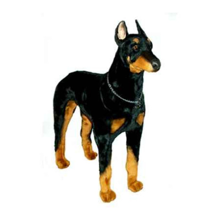 Animaux-Bois-Animaux-Bronzes propose Chien Doberman 70 cm peluche animaux debout réaliste Piutre 272