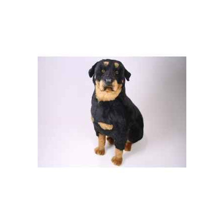 Animaux-Bois-Animaux-Bronzes propose Chien Rottweiller 90 cm assis peluche réaliste Piutre 2257