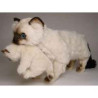 Animaux-Bois-Animaux-Bronzes propose Chat siamois 60 cm avec Chaton peluche animaux debout réaliste Piutre