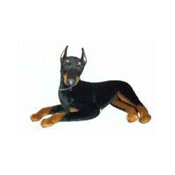 Animaux-Bois-Animaux-Bronzes propose Chien Doberman 90 cm peluche animaux allongés réaliste Piutre 264
