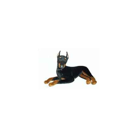 Peluche allongée doberman 90 cm Piutre   264